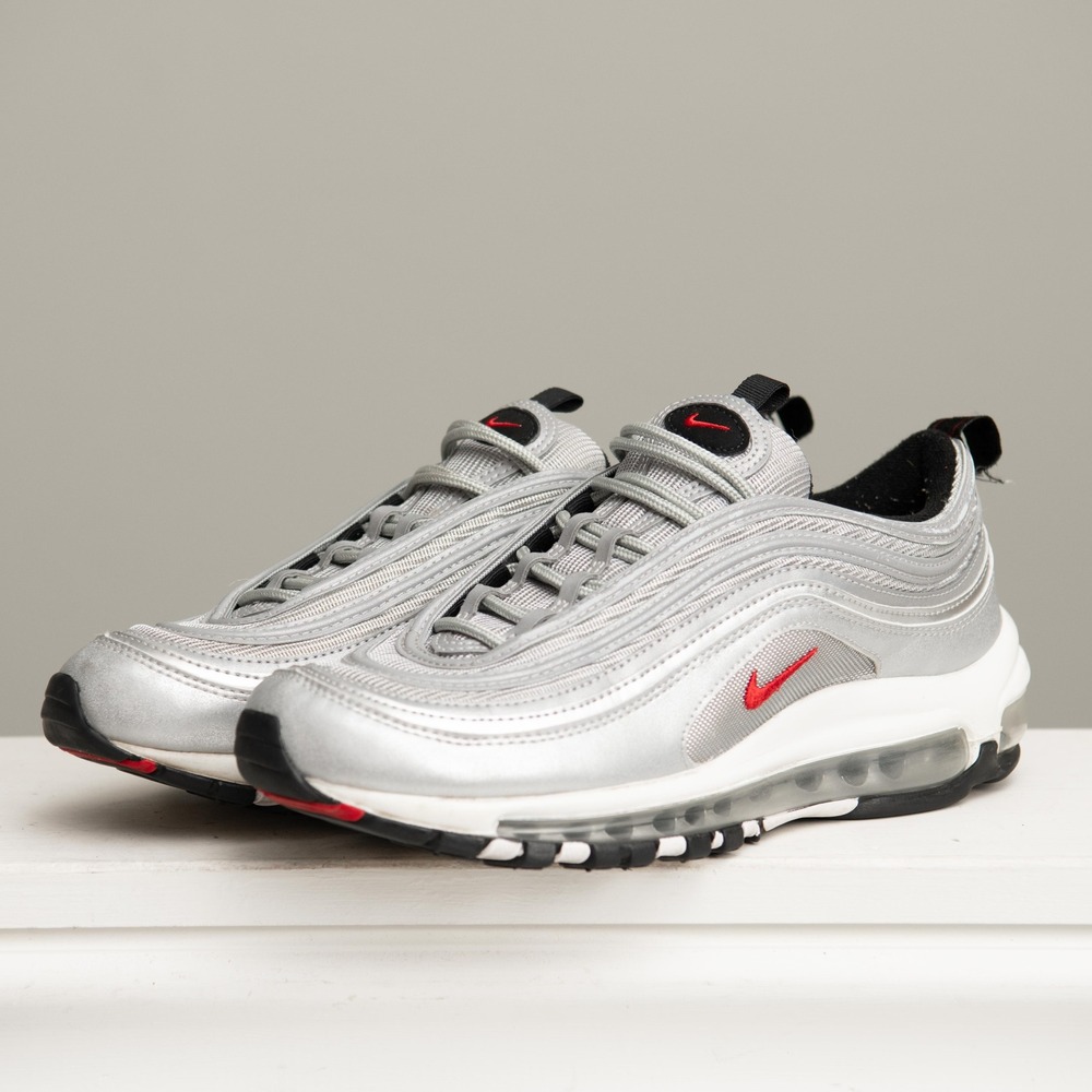 Nike‎ Air Max 97 Silver Bullet Metallic Silver 918890-001 Futuristic 7Y / W8.5